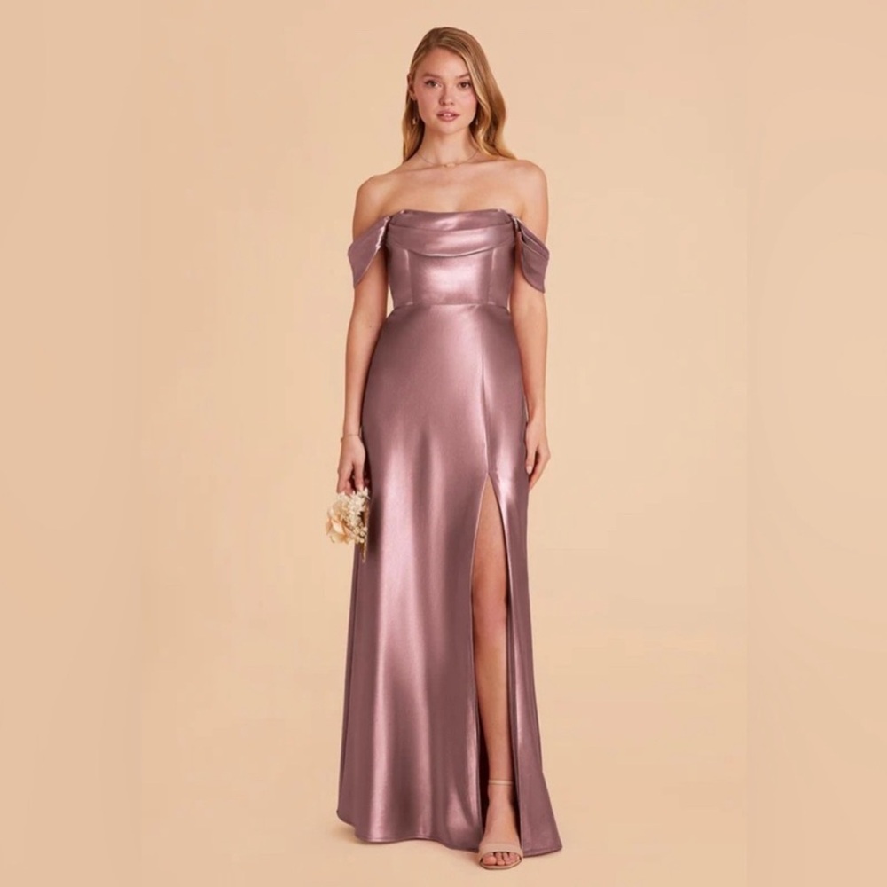 Mia Shiny Satin Convertible Dress - Dark Mauve